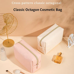 Solid Lightweight Cosmetic Bag Travel Storage Organizer With Zipper