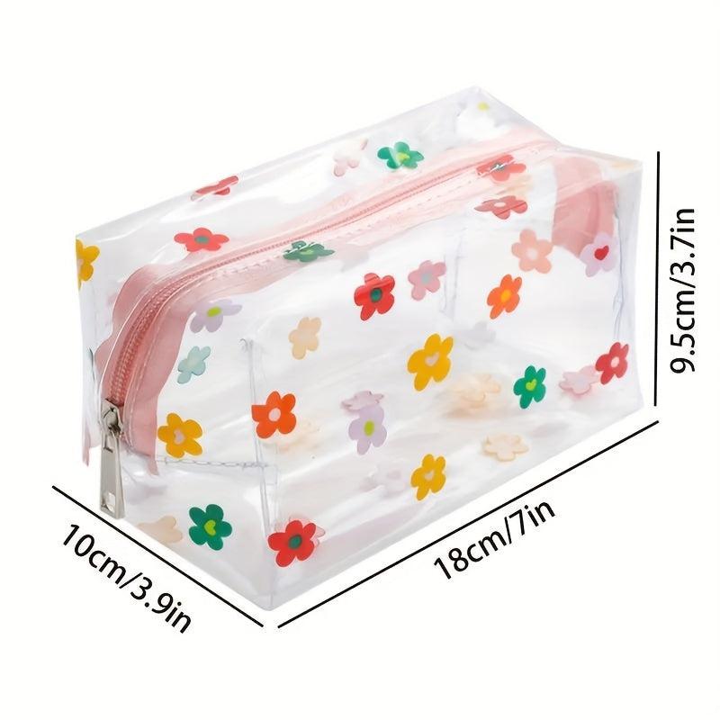 Flower Print Cosmetic Bag Waterproof Travel Toiletry Bag