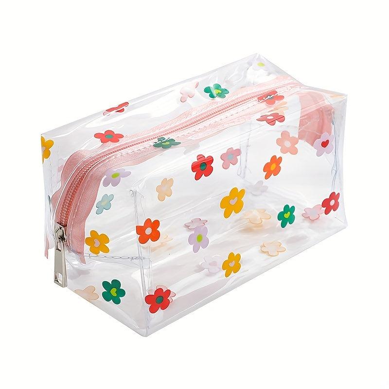 Flower Print Cosmetic Bag Waterproof Travel Toiletry Bag