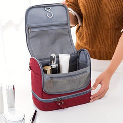 Waterproof Flap Cosmetic Bag Canvas Portable Storage Bag Women's Travel