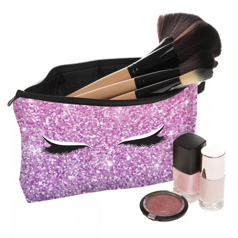 Eyelash Graphic Makeup Bag Travel Toiletry Zipper Organizer