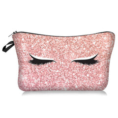 Eyelash Graphic Makeup Bag Travel Toiletry Zipper Organizer
