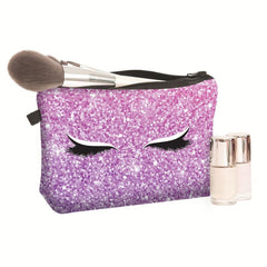 Eyelash Graphic Makeup Bag Travel Toiletry Zipper Organizer