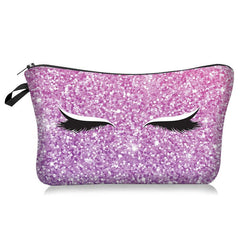 Eyelash Graphic Makeup Bag Travel Toiletry Zipper Organizer