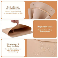 Silicone Makeup Bag Double Magnetic Buckle Flap