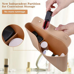 Silicone Makeup Bag Double Magnetic Buckle Flap