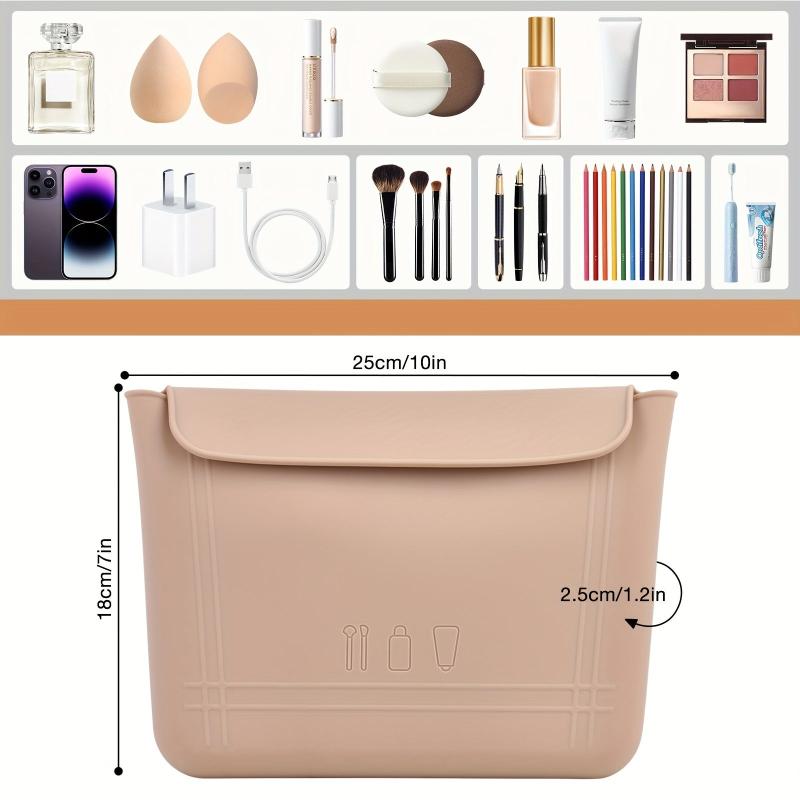 Silicone Makeup Bag Double Magnetic Buckle Flap