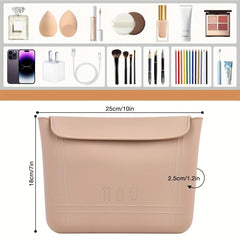 Silicone Makeup Bag Double Magnetic Buckle Flap