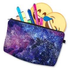 Starry Sky Print Zipper Cosmetic Bag Lightweight Travel Storage Bag