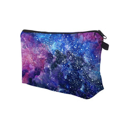 Starry Sky Print Zipper Cosmetic Bag Lightweight Travel Storage Bag