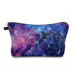 Starry Sky Print Zipper Cosmetic Bag Lightweight Travel Storage Bag