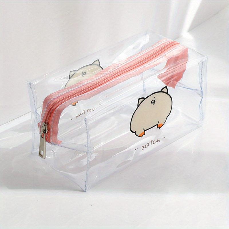 Cartoon Pattern Makeup Pouch Lightweight Transparent Cosmetic Bag