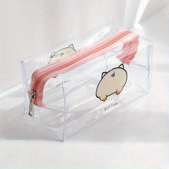 Cartoon Pattern Makeup Pouch Lightweight Transparent Cosmetic Bag