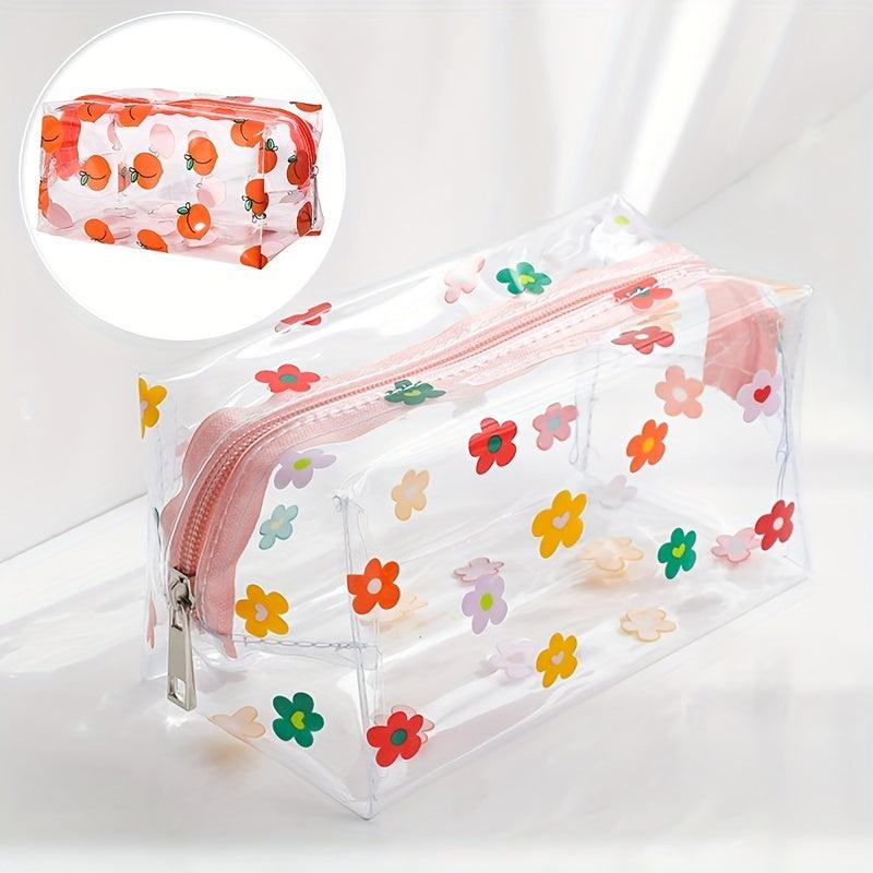 Cartoon Pattern Makeup Pouch Lightweight Transparent Cosmetic Bag
