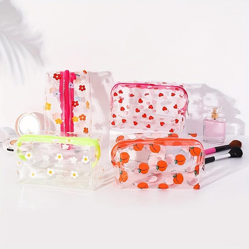Cartoon Pattern Makeup Pouch Lightweight Transparent Cosmetic Bag