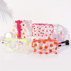 Cartoon Pattern Makeup Pouch Lightweight Transparent Cosmetic Bag