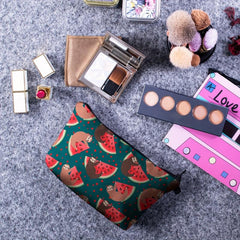 Watermelon & Sloth Print Cosmetic Bag Makeup Pouch
