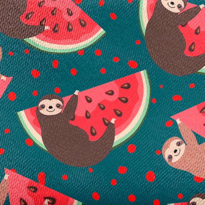 Watermelon & Sloth Print Cosmetic Bag Makeup Pouch