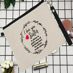 Letter Pattern Storage Pouch Lightweight Zipper Coin Purse Makeup Bag