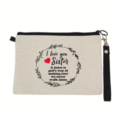Letter Pattern Storage Pouch Lightweight Zipper Coin Purse Makeup Bag