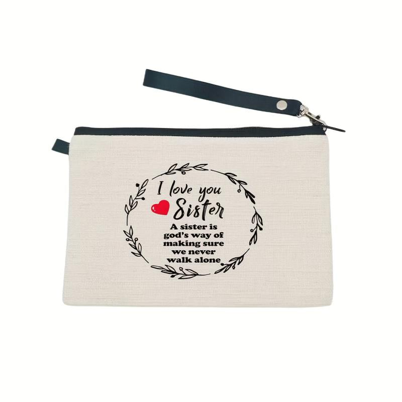 Letter Pattern Storage Pouch Lightweight Zipper Coin Purse Makeup Bag