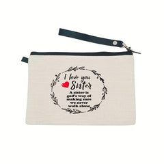 Letter Pattern Storage Pouch Lightweight Zipper Coin Purse Makeup Bag
