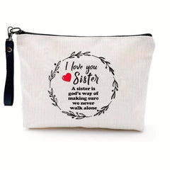 Letter Pattern Storage Pouch Lightweight Zipper Coin Purse Makeup Bag