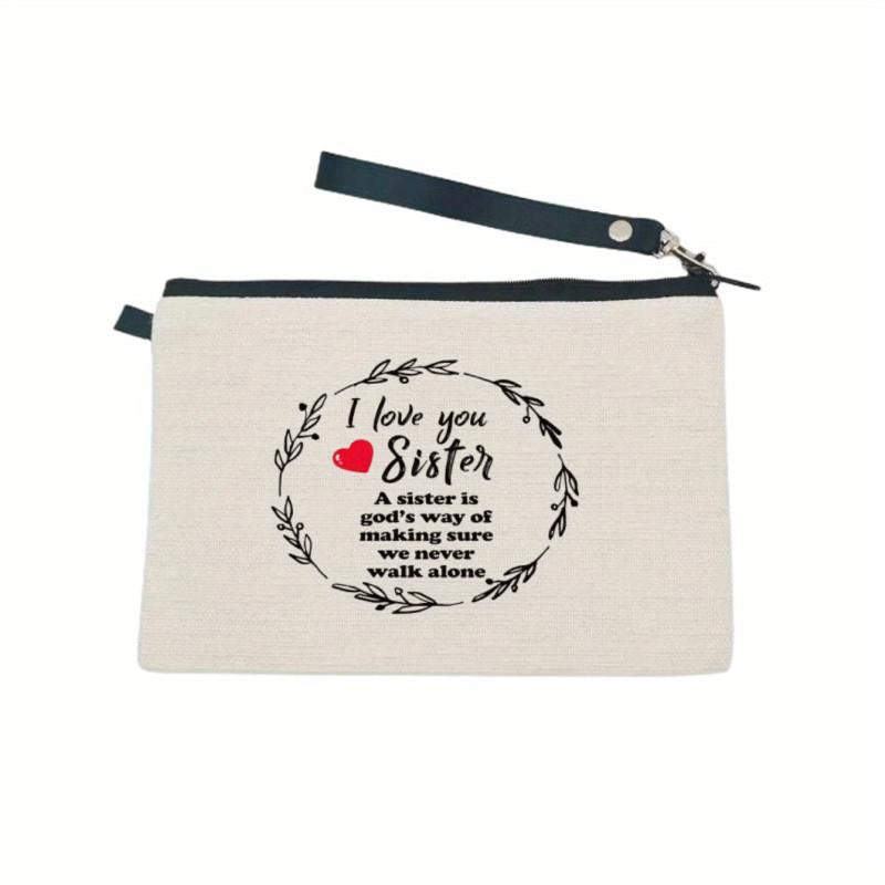 Letter Pattern Storage Pouch Lightweight Zipper Coin Purse Makeup Bag