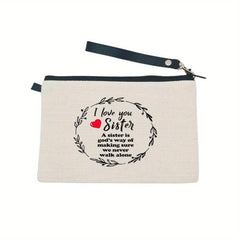Letter Pattern Storage Pouch Lightweight Zipper Coin Purse Makeup Bag