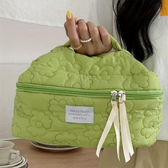 Embroidered Flower Makeup Handbag Zipper Bag for Women