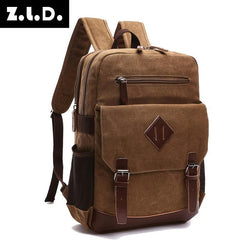 Men's Laptop Backpack Canvas Bag Large Capacity Backpack