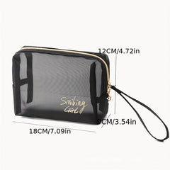 Travel Mesh Makeup Bag Portable Storage Cosmetic Toiletry Organizer Pouch