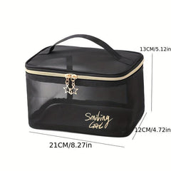 Travel Mesh Makeup Bag Portable Storage Cosmetic Toiletry Organizer Pouch