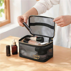 Travel Mesh Makeup Bag Portable Storage Cosmetic Toiletry Organizer Pouch