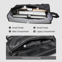 Functional Messenger Bag Men's Chest Bag Large Capacity Tactical Shoulder Bag