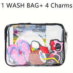 Transparent Hanging Bag & Bag Hook Portable Makeup Bag