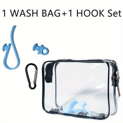 Transparent Hanging Bag & Bag Hook Portable Makeup Bag