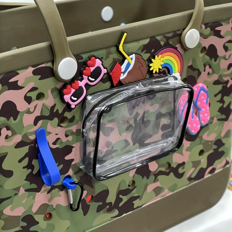 Transparent Hanging Bag & Bag Hook Portable Makeup Bag