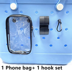 Transparent Hanging Bag & Bag Hook Portable Makeup Bag
