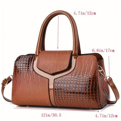 Women's Animal Printed Handbag Large Capacity PU Leather Crossbody Bag
