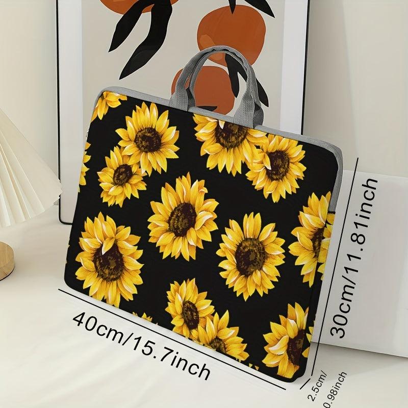 Sun Flowers Printed Laptop Bag Soft Case Fits 38.1cm Laptop