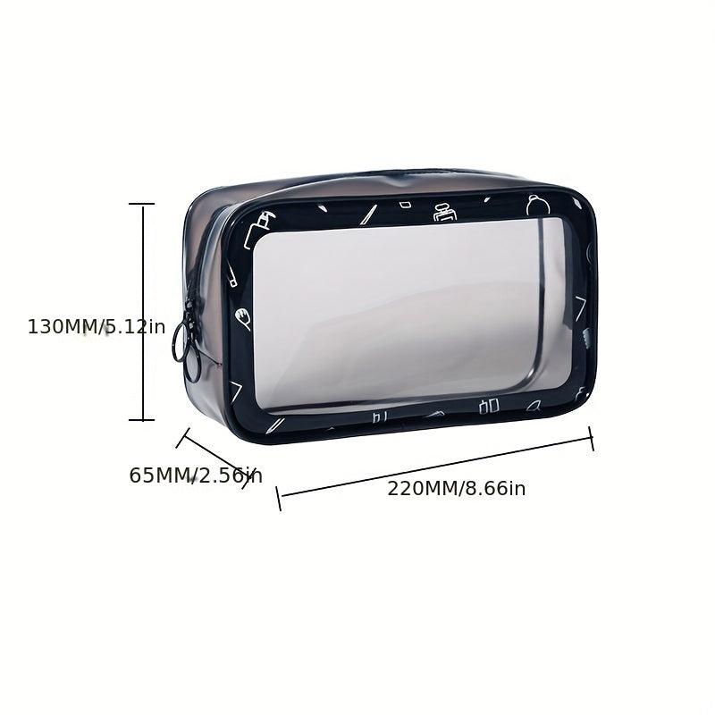 Transparent Makeup Bag Zipper Portable Cosmetic Bag Versatile Toiletry Wash Bag