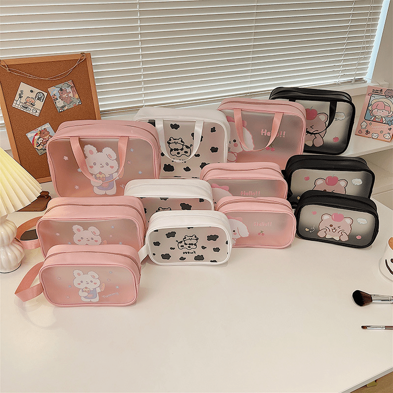 Puppy Print Zipper Cosmetic Bag Waterproof Makeup Storage Bag