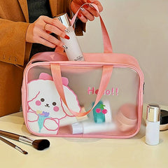 Puppy Print Zipper Cosmetic Bag Waterproof Makeup Storage Bag