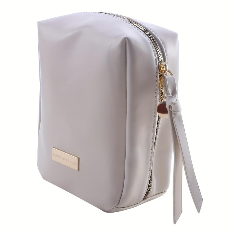 Waterproof Cosmetic Bag PU Leather Makeup Storage Organizer Lightweight Portable