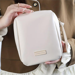 Waterproof Cosmetic Bag PU Leather Makeup Storage Organizer Lightweight Portable