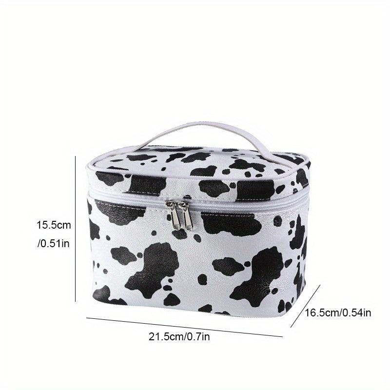 Cow Pattern Makeup Bag Lightweight Versatile Cosmetic Bag Women's Toiletry Wash