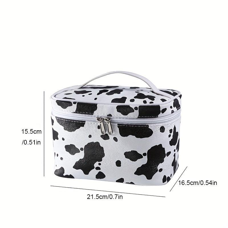 Cow Pattern Makeup Bag Lightweight Versatile Cosmetic Bag Women's Toiletry Wash