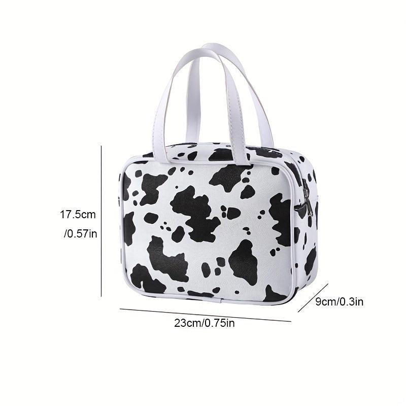 Cow Pattern Makeup Bag Lightweight Versatile Cosmetic Bag Women's Toiletry Wash