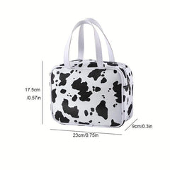 Cow Pattern Makeup Bag Lightweight Versatile Cosmetic Bag Women's Toiletry Wash